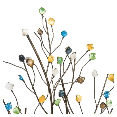 Gemstone Forest Wall Sculpture - Bronze With Asst. Gems - Aiden Lane 5 Gemstone Forest Wall Sculpture - Bronze With Asst. Gems - Aiden Lane - Image 3