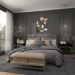 Metal Geometric Half Moon Wall Decor With Gold Detailing Black - CosmoLiving By Cosmopolitan -Safavieh Store GUEST 00919f83 8f76 4f3d b41f 185e19ddd23c