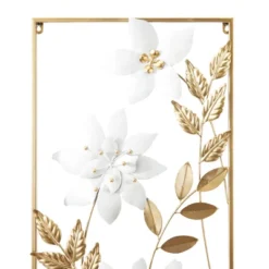 Set Of 2 Metal Floral Wall Decors With Gold Frame - Olivia & May -Safavieh Store GUEST 01a51e56 e788 4011 a844 c30b851f2181