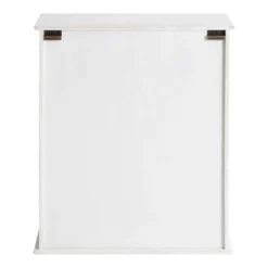 22" X 28" Barnhardt Decorative Wooden Wall Cabinet With Sliding Glass Door White - Kate & Laurel All Things Decor