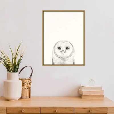 18" X 24" Animal Mug III Owl By Victoria Borges Framed Canvas Wall Art Gold - Amanti Art 5 18" X 24" Animal Mug III Owl By Victoria Borges Framed Canvas Wall Art Gold - Amanti Art - Image 3
