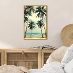 16" X 23" Palm Sky 3 By Design Fabrikken Framed Canvas Wall Art - Amanti Art -Safavieh Store GUEST 02e20886 7325 4402 87df 61d31c6e4b91