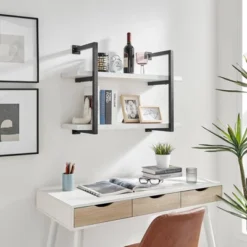 31.5" X 22.5" Modern 2 Tier Hanging Bracket Wall Shelve White Birch - Danya B. 24 31.5" X 22.5" Modern 2 Tier Hanging Bracket Wall Shelve White Birch - Danya B. -Safavieh Store GUEST 030c4bd7 a3c5 4171 8f9b a31c7d717847