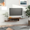 HOMCOM Wall Mounted Media Console, Floating Stand Component Shelf, Entertainment Center Unit 1 HOMCOM Wall Mounted Media Console, Floating Stand Component Shelf, Entertainment Center Unit -Safavieh Store GUEST 044a0ce6 205f 4060 ae61 3d43a0f17cbc