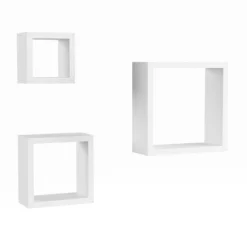 Floating Shelves- Cube Wall Shelf Set With Hidden Brackets, 3 Sizes To Display Decor, Books, Photos, More- Hardware Included By Hastings Home (White) -Safavieh Store GUEST 04a6a9d2 e760 41bb 81eb 9dd675d2f811