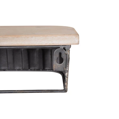 Metal & Wood Shelves - Set Of 3 - Storied Home 4 Metal & Wood Shelves - Set Of 3 - Storied Home - Image 2