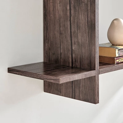 35.4" X 32" Manasa Floating Geometric Kilter 2 Tier Wall Shelf - Danya B. 6 35.4" X 32" Manasa Floating Geometric Kilter 2 Tier Wall Shelf - Danya B. - Image 4