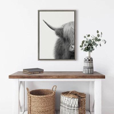 18" X 24" Sylvie Highland Cow Crop Framed Canvas Wall Art By The Creative Bunch Studio Gray - Kate And Laurel 6 18" X 24" Sylvie Highland Cow Crop Framed Canvas Wall Art By The Creative Bunch Studio Gray - Kate And Laurel - Image 4