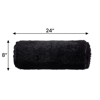 Cheer Collection Set Of 2 Shaggy Long Hair Bolster Pillows (8" X 24") 5 Cheer Collection Set Of 2 Shaggy Long Hair Bolster Pillows (8" X 24") - Image 3