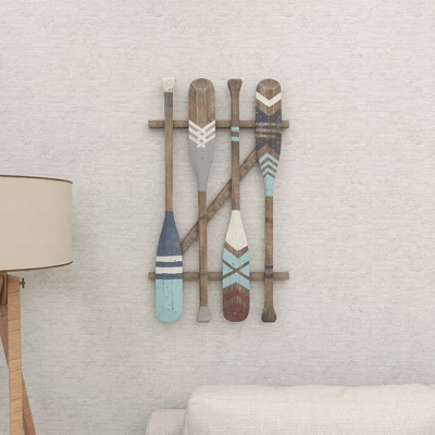 Coastal Wood Paddle Wall Decor With Arrow And Stripe Patterns - Olivia & May 15 Coastal Wood Paddle Wall Decor With Arrow And Stripe Patterns - Olivia & May - Image 13