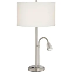 Possini Euro Design Traverse Modern Table Lamps Set Of 2 29 1/2" Tall Brushed Nickel With USB Charging Port LED Gooseneck White Drum Shade For Desk 14 Possini Euro Design Traverse Modern Table Lamps Set Of 2 29 1/2" Tall Brushed Nickel With USB Charging Port LED Gooseneck White Drum Shade For Desk -Safavieh Store GUEST 0ae46b85 fec0 4b22 8a4e 8d4b8c8aa4fd