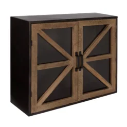 Mace Decorative Farmhouse Wall Mounted Double Door Storage Cabinet - Kate & Laurel All Things Decor