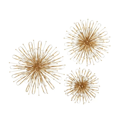 Set Of 3 Metal Starburst Wall Decors With Orb Detailing - Olivia & May 17 Set Of 3 Metal Starburst Wall Decors With Orb Detailing - Olivia & May - Image 15