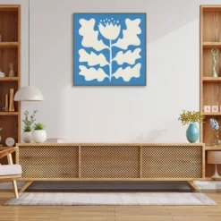 30" X 30" Delighted Floral I Blue By Moira Hershey Framed Canvas Wall Art Print - Amanti Art -Safavieh Store GUEST 0d54d17f cb23 40e2 bc3e dba4cd1a0107