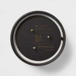 15oz Ceramic Jar 3-Wick Black Label Ginger Black Tea Candle - Threshold™ -Safavieh Store GUEST 101513e9 4210 4604 bdb9 03938613d90c