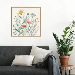 22" X 22" Wildflower Vibes III By Janelle Penner Framed Canvas Wall Art Light Brown - Amanti Art -Safavieh Store GUEST 11471c96 25e1 4295 8dc0 9cbed64c55e0
