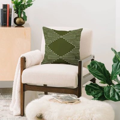 Summer Sun Home Art Geo Square Throw Pillow Green - Deny Designs 3 Summer Sun Home Art Geo Square Throw Pillow Green - Deny Designs