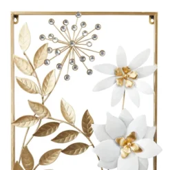 Set Of 2 Metal Floral Wall Decors With Gold Frame - Olivia & May -Safavieh Store GUEST 13f40573 70a7 4d65 b117 7e48ca935381