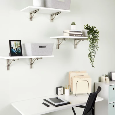 Built Industrial 2 Pack Folding L Wall Shelf Bracket, 14 Inch Collapsible Hardware With Locking Hinge For Garage Shelves, Holds 140lbs 3 Built Industrial 2 Pack Folding L Wall Shelf Bracket, 14 Inch Collapsible Hardware With Locking Hinge For Garage Shelves, Holds 140lbs