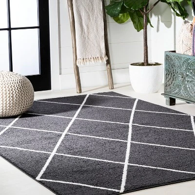 Cole Minimalist Diamond Trellis Round Area Rug - JONATHAN Y 8 Cole Minimalist Diamond Trellis Round Area Rug - JONATHAN Y - Image 6