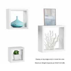 Floating Shelves- Cube Wall Shelf Set With Hidden Brackets, 3 Sizes To Display Decor, Books, Photos, More- Hardware Included By Hastings Home (White) -Safavieh Store GUEST 178937d0 1dc8 4a28 bcc9 567702f61027