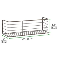 MDesign Wide Metal Wall Mount Storage Organizer Display Shelf - 2 Pack, Black -Safavieh Store GUEST 19df3525 66be 4329 bfb1 aef330e6451d