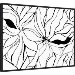 30" X 22" Sernea By Ritikia Gandhi Framed Canvas Wall Art Black - Amanti Art