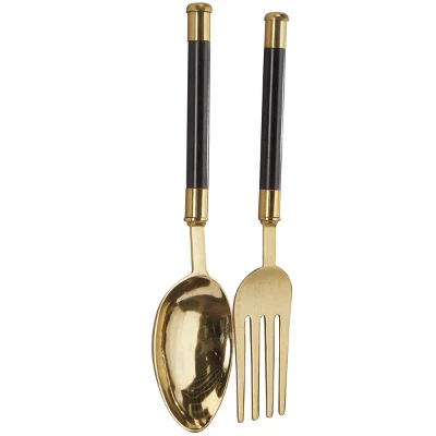 Set Of 2 Aluminum Metal Utensils Spoon And Fork Wall Decors - Olivia & May 6 Set Of 2 Aluminum Metal Utensils Spoon And Fork Wall Decors - Olivia & May - Image 4