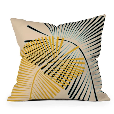 Mirimo Two Palm Leaves Outdoor Throw Pillow Yellow/Cream - Deny Designs 6 Mirimo Two Palm Leaves Outdoor Throw Pillow Yellow/Cream - Deny Designs - Image 4