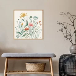 22" X 22" Wildflower Vibes III By Janelle Penner Framed Canvas Wall Art Light Brown - Amanti Art -Safavieh Store GUEST 1e089657 8a20 436a b100 b3c22d9b15c2