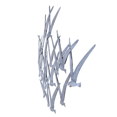 Unison Metal Wall Sculpture Silver - StyleCraft 3 Unison Metal Wall Sculpture Silver - StyleCraft