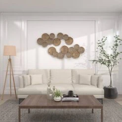 Metal Plate Wall Decor With Embossed Design Gold - Olivia & May -Safavieh Store GUEST 20d3ba12 9e84 492f 99fa be4e498679c9