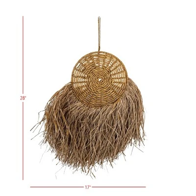 Round Hanging Accent Brown Seagrass, Rope & Jute By Foreside Home & Garden 7 Round Hanging Accent Brown Seagrass, Rope & Jute By Foreside Home & Garden - Image 5