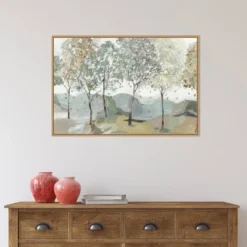 33" X 22" Breezy Landscape Trees I By Allison Pearce Framed Canvas Wall Art Light Brown - Amanti Art -Safavieh Store GUEST 21c63f21 a674 47c3 a07a d88737f9bf62