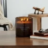 23oz XL 3-Wick Leather + Embers Wooden Amber Glass With Wood Lid And Stamped Logo Amber - Threshold™ -Safavieh Store GUEST 220aa5f5 4b20 4424 b367 6c021967b049