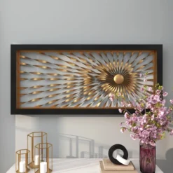 Metal Sunburst Coiled Ribbon Wall Decor With Black Frame Gold - Olivia & May -Safavieh Store GUEST 23b47779 985a 4670 86a3 4c6e0eefc878