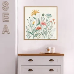 22" X 22" Wildflower Vibes III By Janelle Penner Framed Canvas Wall Art Light Brown - Amanti Art -Safavieh Store GUEST 23bbd942 5a68 4e49 8ff1 54aa518144a9