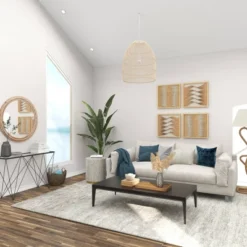 Wood Abstract Handmade Shadow Box With Rattan Weaving Set Of 2 Brown - Olivia & May -Safavieh Store GUEST 26e923a7 3009 4ffc aa6e 486757b06f2e