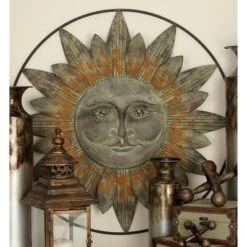 Metal Sunburst Indoor Outdoor Wall Decor With Distressed Copper Like Finish Brown - Olivia & May -Safavieh Store GUEST 2790a7fb 82c2 4485 bcbd 6399112821b5