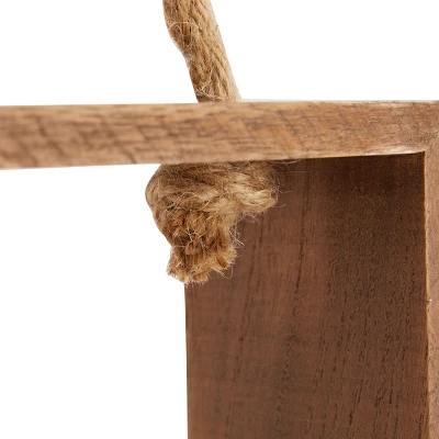 Farmlyn Creek Set Of 4 Square Wall Hanging Shelves, Rustic Wooden Cube Shelf With Rope, Brown, 4 Sizes 7 Farmlyn Creek Set Of 4 Square Wall Hanging Shelves, Rustic Wooden Cube Shelf With Rope, Brown, 4 Sizes - Image 5