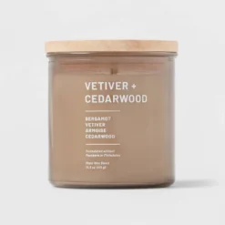 Glass Jar Vetiver And Cedarwood Candle Brown - Threshold™ -Safavieh Store GUEST 2be66217 9673 4f71 89d7 981533e54650