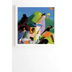 Sara Wong Women Empowering Women Framed Wall Canvas White/Blue - Deny Designs -Safavieh Store GUEST 2c0d54eb a043 4a1b 8718 4bc4229bf741