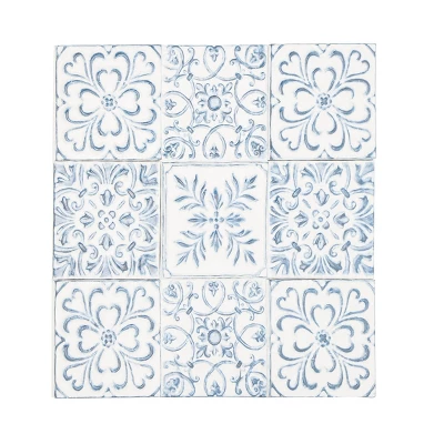 Farmhouse Metal Floral Wall Decor White - Olivia & May 5 Farmhouse Metal Floral Wall Decor White - Olivia & May - Image 3
