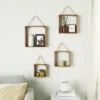 Farmlyn Creek Set Of 4 Square Wall Hanging Shelves, Rustic Wooden Cube Shelf With Rope, Brown, 4 Sizes -Safavieh Store GUEST 2d858018 0a5b 4f88 9b29 91ff5a86f29a