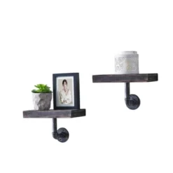 11.7" X 7.6" 2pc Industrial Pipe Wall Shelf Set - Danya B. -Safavieh Store GUEST 2ea6d094 ba68 477f a676 6f141e6da745