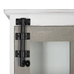 Hutchins Decorative Farmhouse Wood Wall Cabinet White/Gray - Kate & Laurel All Things Decor -Safavieh Store GUEST 2ebab849 48a6 4a0c 9a5b 3d3d960a4a14
