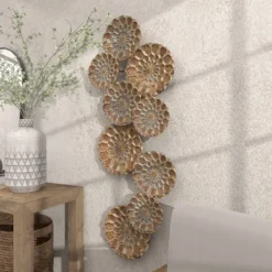 Metal Plate Wall Decor With Embossed Design Gold - Olivia & May -Safavieh Store GUEST 2ecfaa2c 90a0 4558 9c8d 06239aec36b4