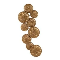 Metal Plate Wall Decor With Embossed Design Gold - Olivia & May -Safavieh Store GUEST 2f0c625d 8e40 4b67 84a9 0438399fd8c2