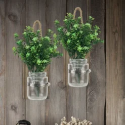 Set Of 2 5.5" X 3.3" Rustic Natural Wood Mason Jar Wall Sconce Set Brown - Stonebriar Collection 7 Set Of 2 5.5" X 3.3" Rustic Natural Wood Mason Jar Wall Sconce Set Brown - Stonebriar Collection -Safavieh Store GUEST 30289623 e44b 4a86 82f9 e9a7d80c5b7e