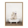 18" X 24" Sylvie Mother Baby Polar Bear Bath Framed Canvas By Amy Peterson Natural - Kate & Laurel All Things Decor -Safavieh Store GUEST 320c61b5 8a31 41fa 935d 482d8f267228